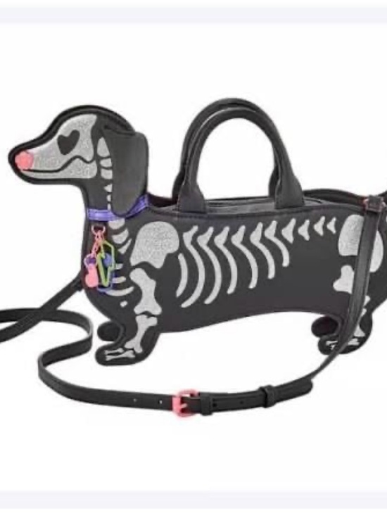 Betsey Johnson Handbags - Betsey Johnson Dachshund skeleton Bag Purse Halloween doxie dog